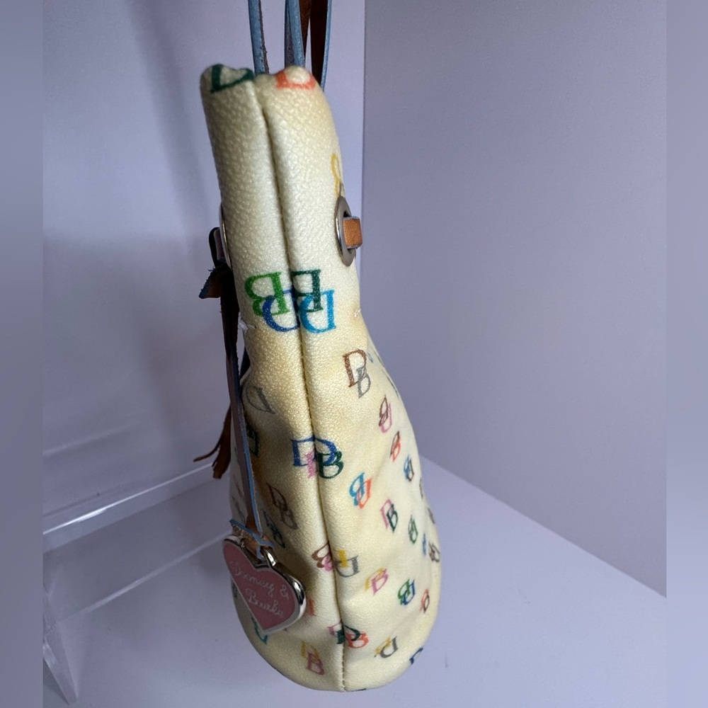๐ #223 Dooney & Bourke Vintage Y2K Rainbow Monogram Bucket Bag - Picture 5 of 13